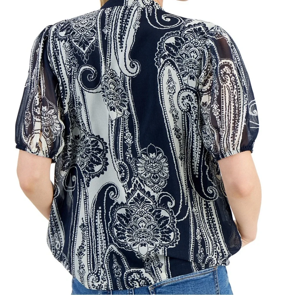 Nautical Jeans Women's Printed Short-Sleeve Blouse​ - Picture 2 of 5